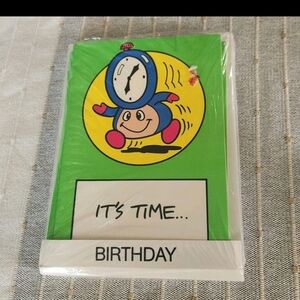 Nintendo Vintage Its Time Birthday Cards Package Sealed Clock